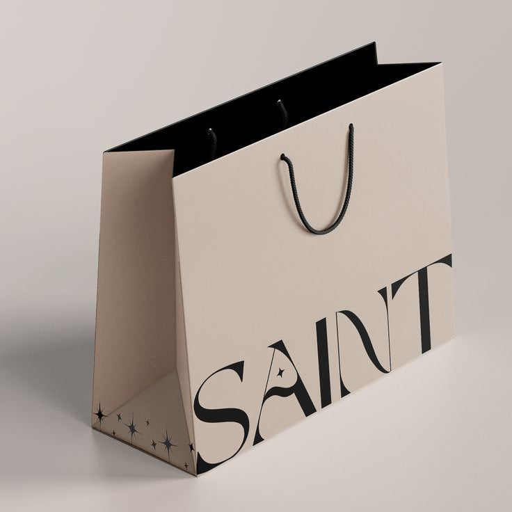 Custom Paper Carrier Bag With Rope Handle 100 pcs